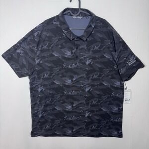 2UNDR Draper Polo Men's 2XL Black Storm Camo Golf Tennis Athleisure NWT